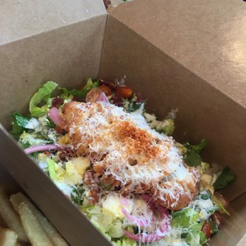 Holdaak Fried Chicken - One of the best salads I've ever had. Just look at that melted parmesan!! - Chicken Shop Near Me - Fullerton, California Holdaak Fried Chicken - One of the best salads I've ever had. Just look at that melted parmesan!! - Chicken Shop Near Me - Fullerton, California