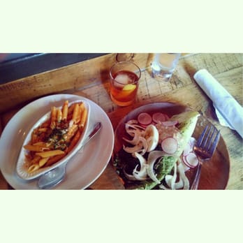 Interurban - Penne pasta and grilled romaine salad ( both are the small portions) - Bars Near Me - Portland, Oregon