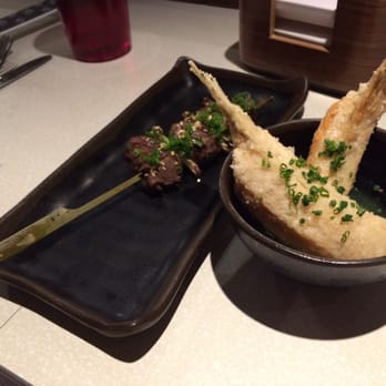 Hojoko - $10 for Steak Ums (left) and $7 for Salmon Fins- very small portions - Japanese Near Me - Boston, Massachusetts