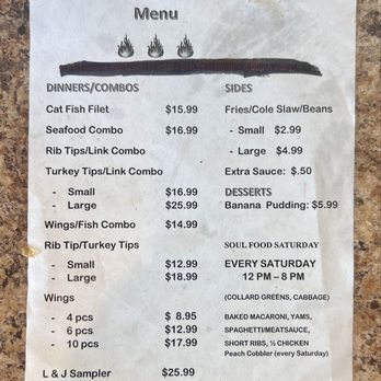 L & J's Mississippi Bbq - The only menu in town, located at the counter! - Barbeque Near Me - Plano, Illinois
