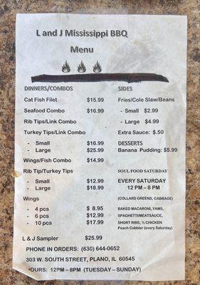 Menu photo 1 L & J's Mississippi Bbq Plano, IL