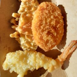 Sweet Potato Tempura, Potato Croquette, Shrimp Tempura Sweet Potato Tempura, Potato Croquette, Shrimp Tempura