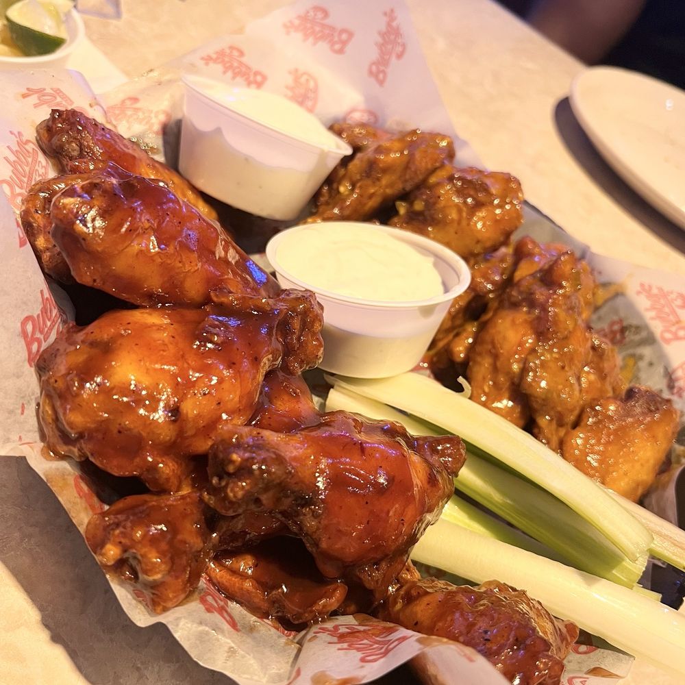 Bubba's 33 - 18 Count Bubba's Famous Traditional Wings; Honey Chipotle BBQ & Hot - Pizza Near Me - Chesapeake, Virginia