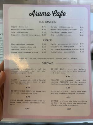Menu photo 4 Aruma Cafe Tempe, AZ