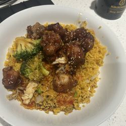 China Park - 113. Sesame Chicken, 25. Chicken Fried Rice burned