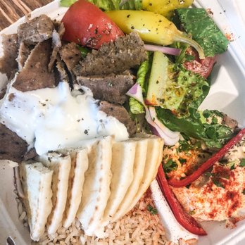 Trieste Café - Gyros plate with rice + hummus = $9 - Delis Near Me - Minneapolis, Minnesota