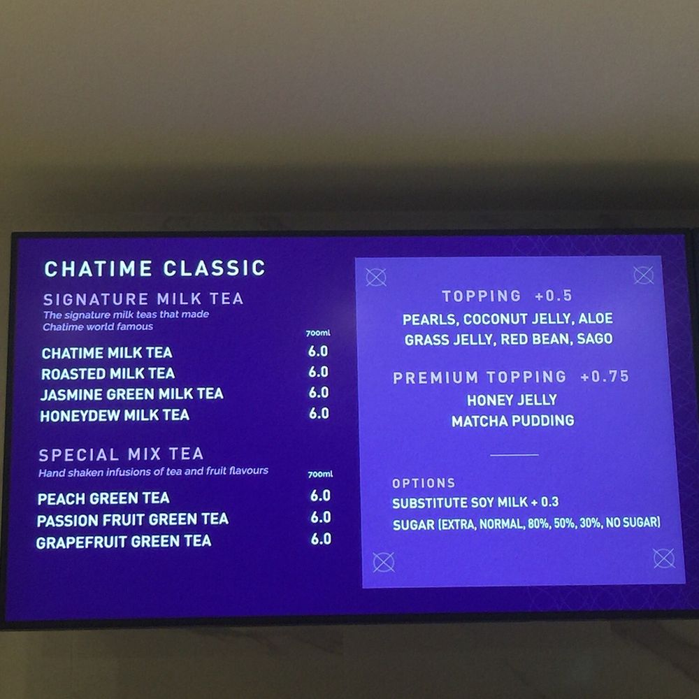 Chatime Innovation Bar - Menu - Bubble Tea Near Me - Toronto, Ontario
