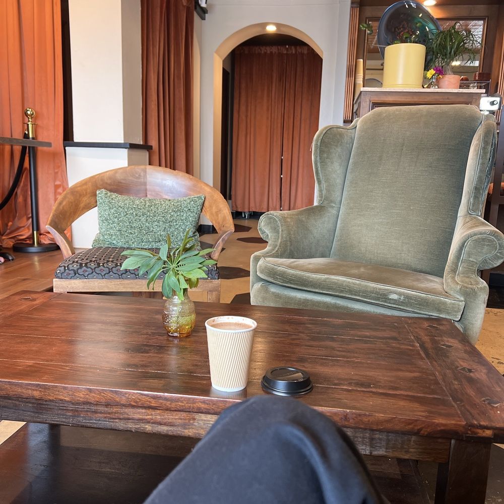 Jitters Coffee Pub - Sitting on the couch in the cute little area - Coffee & Tea Near Me - Oceanside, California