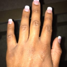White tips with pink powder