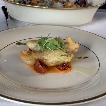 The Bygone - Squash Blossoms, farmers cheese, smoked tomato basil. - American Near Me - Baltimore, Maryland The Bygone - Squash Blossoms, farmers cheese, smoked tomato basil. - American Near Me - Baltimore, Maryland