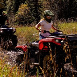Backbone Adventures - Couple riding atv 4 wheelers on Johnny Park in Estes Park with Backbone Adventures