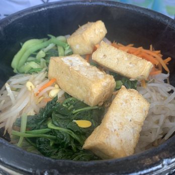 Manna - Vegetable dal-sot bibimbap - crispy rice with tofu upon request with egg on the side - Korean Near Me - San Francisco, California Manna - Vegetable dal-sot bibimbap - crispy rice with tofu upon request with egg on the side - Korean Near Me - San Francisco, California