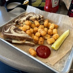 Petrovich Family Grill - Birdie Ruben with tater tots