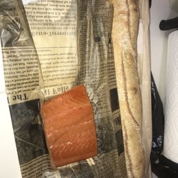 Fresh baked sourdough and smoked salmon- sooo tasty! Fresh baked sourdough and smoked salmon- sooo tasty!