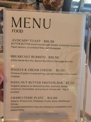 Menu photo 4 Full Circle Coffee House Yuba City, CA