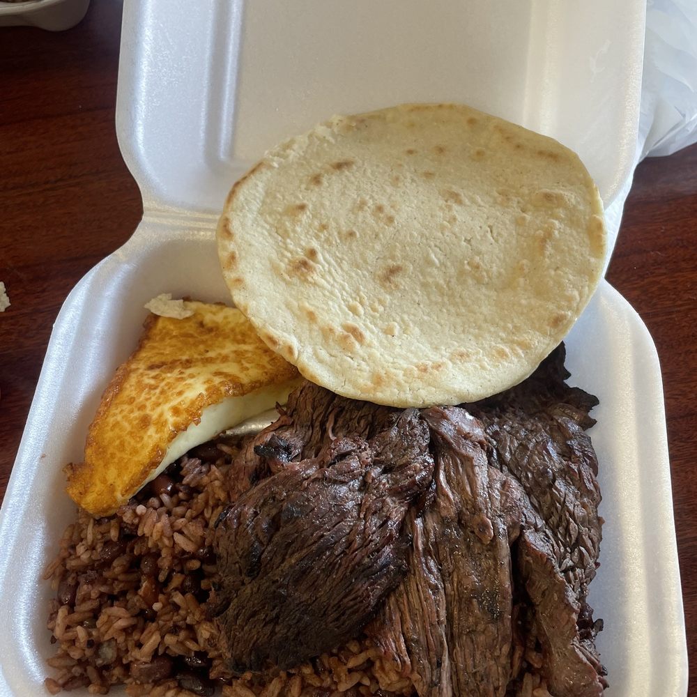 Fritanga Las Piedrecitas - a meal in a styrofoam container - Latin American Near Me - Hialeah, Florida