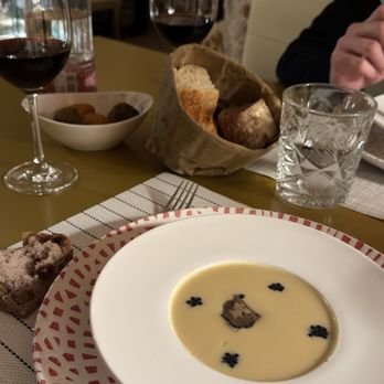 La Bodega de Los Secretos - Truffle Caviar Soup - this was our favorite - Spanish Near Me - Madrid, M La Bodega de Los Secretos - Truffle Caviar Soup - this was our favorite - Spanish Near Me - Madrid, M