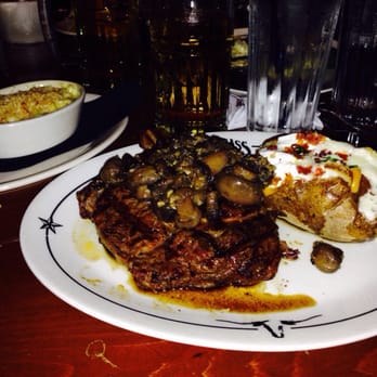 Saltgrass Steak House - Cowboy Bone In Ribeye with Fully Loaded Potato and Side of Mac and Cheese - Steakhouses Near Me - Laughlin, Nevada