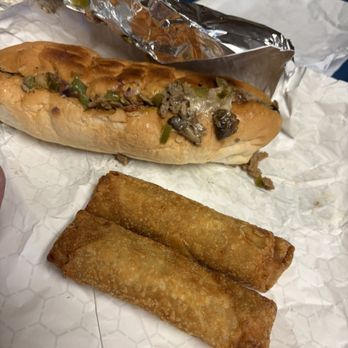 Bayou Seafood & More - PHILLY CHEESE STEAK (Grilled onions and Bell peppers) and Eggrolls - Seafood Near Me - Houston, Texas Bayou Seafood & More - PHILLY CHEESE STEAK (Grilled onions and Bell peppers) and Eggrolls - Seafood Near Me - Houston, Texas