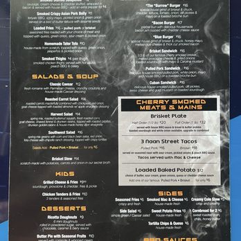 Sinners & Saints - Menu back - Barbeque Near Me - Cincinnati, Ohio