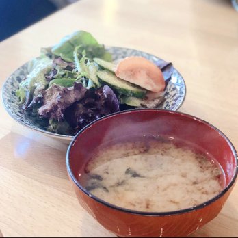 Jinbei - Miso soup and salad - Japanese Near Me - Irvine, California Jinbei - Miso soup and salad - Japanese Near Me - Irvine, California