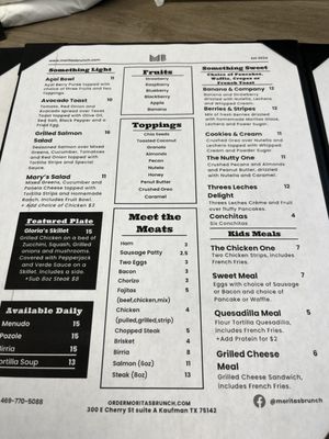 Menu photo 2 Morita's Brunch Kaufman, TX Menu photo 2 Morita's Brunch Kaufman, TX