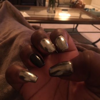 VIP Nails & Spa - Foil has completely come off one nail, but I told Tiffany as soon as I got to my car that the polish was bubbling, she will fix it tomorrow - Nail Salons Near Me - Buford, Georgia