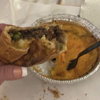 Cornish Pasty Co - Cottage Pie & side of garlic cheddar mashed potatoes - British Near Me - Scottsdale, Arizona Cornish Pasty Co - Cottage Pie & side of garlic cheddar mashed potatoes - British Near Me - Scottsdale, Arizona