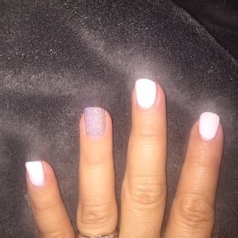 Happy Valley Nails & Spa - SNS white with one silver nail, so pretty! - Nail Salons Near Me - Phoenix, Arizona