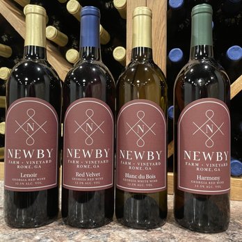 Newby Farm & Vineyard - three bottles of wine - Wine Tasting Room Near Me - Rome, Georgia Newby Farm & Vineyard - three bottles of wine - Wine Tasting Room Near Me - Rome, Georgia