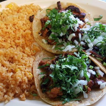 Cilantro Taco Grill - 3 Pastor Tacos and double rice - Mexican Near Me - Elmhurst, Illinois Cilantro Taco Grill - 3 Pastor Tacos and double rice - Mexican Near Me - Elmhurst, Illinois