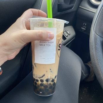 Sum Tea House - Brown Sugar Milk Tea with Boba 25% sugar, oat milk, add grass jelly, add boba. - Bubble Tea Near Me - Saint Louis, Missouri Sum Tea House - Brown Sugar Milk Tea with Boba 25% sugar, oat milk, add grass jelly, add boba. - Bubble Tea Near Me - Saint Louis, Missouri