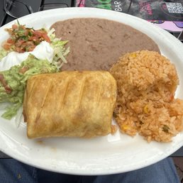 Agua chile and grilled chicken chimichanga