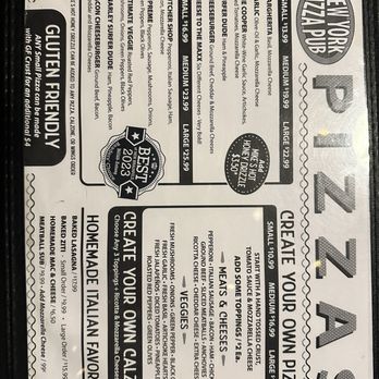 New York Pizza Pub - Menu - Pizza Near Me - New Braunfels, Texas