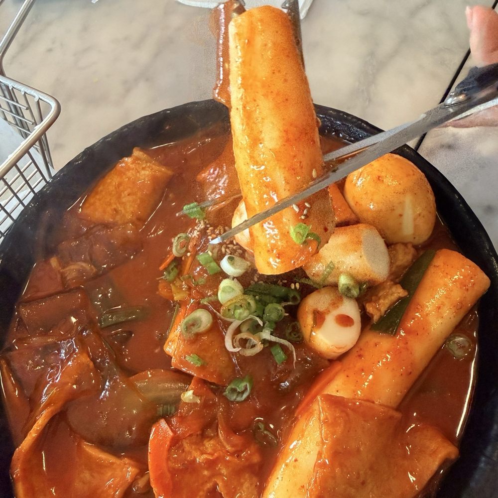 Halgatteok & Twozone Chicken - Halmoni ddeobokki Level 1 spice With Garae dduk - Korean Near Me - Buena Park, California