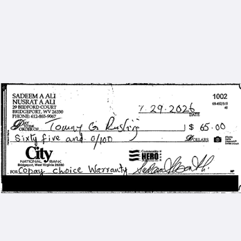 Rushing Handyman Service - Evidence of our payment - Handyman Near Me - Grafton, West Virginia