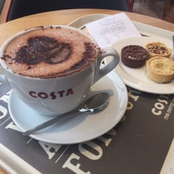 Costa Coffee - Huge hot chocolate and a group of tarts!