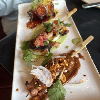 Basan Detroit - Skewers. Chicken, shrimp, bacon - Cafes Near Me - Detroit, Michigan Basan Detroit - Skewers. Chicken, shrimp, bacon - Cafes Near Me - Detroit, Michigan