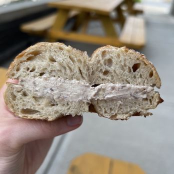 Sidedoor Bagel - Cinnamon sugar & sesame bagel with cinnamon walnut shmear - Bagels Near Me - Indianapolis, Indiana