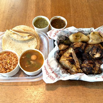 DDO Chicken Express - #5 - Grilled Half Chicken with Choice of Two Sides (Rice and Beans), Six Tortillas, Onions, Pepper and Two Hot Salsas - Drink Not Shown - Sandwiches Near Me - Kansas City, Missouri DDO Chicken Express - #5 - Grilled Half Chicken with Choice of Two Sides (Rice and Beans), Six Tortillas, Onions, Pepper and Two Hot Salsas - Drink Not Shown - Sandwiches Near Me - Kansas City, Missouri