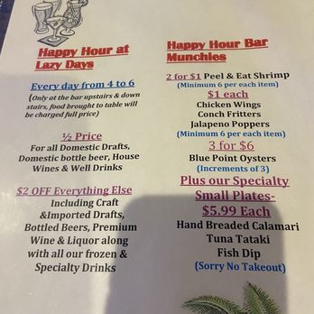 Lazy Days Restaurant - Happy hour - Seafood Near Me - Islamorada, Florida