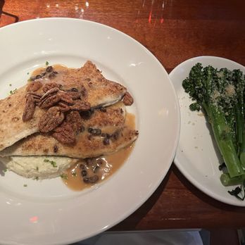 Coastal Flats - Trout with a side of Grilled Broccolini - American Near Me - Gaithersburg, Maryland