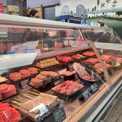 Teodora’s Boucherie Gourmande - Teodora's glass cabinet of meat.