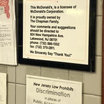 McDonald's - a notice board with instructions on it - Fast Food Near Me - Jackson, New Jersey