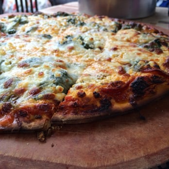 Flo & Santos - Pepperoni, spinach, and goat cheese pizza. Delish! - Pizza Near Me - Chicago, Illinois