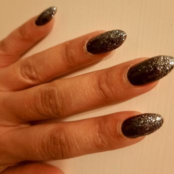 Lynn Today Nails - The color is actually Charcoal with silver glitter - Nail Salons Near Me - San Leandro, California Lynn Today Nails - The color is actually Charcoal with silver glitter - Nail Salons Near Me - San Leandro, California