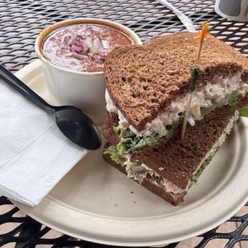 The Upper Crust Sandwich Shoppe - Chicken salad on squaw bread with a side of chili - Delis Near Me - Riverside, California The Upper Crust Sandwich Shoppe - Chicken salad on squaw bread with a side of chili - Delis Near Me - Riverside, California