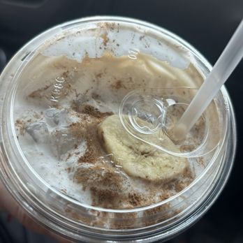 Ape Coffee - Some banana slice on top of banana foam. - Coffee & Tea Near Me - Orange, California