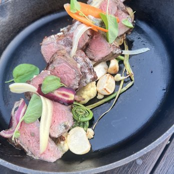 The Lark - Creekstone Prime Hanger Steak or Ribeye. 1 star. IG: @amei.eats - New American Near Me - Santa Barbara, California