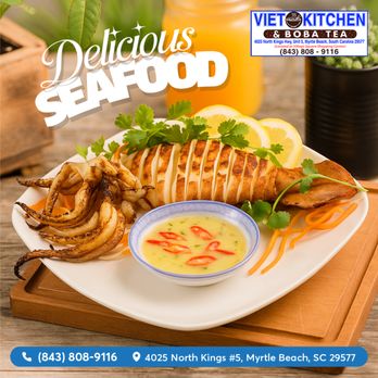 Viet Kitchen & Boba Tea - Hungry? We've got you covered! Fresh, delicious meals waiting for you. Come dine with us today! - Bubble Tea Near Me - Myrtle Beach, South Carolina Viet Kitchen & Boba Tea - Hungry? We've got you covered! Fresh, delicious meals waiting for you. Come dine with us today! - Bubble Tea Near Me - Myrtle Beach, South Carolina